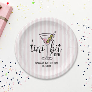 A Tini Bit Older Pink Martini Themed Birthday Paper Plate