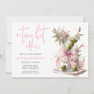 A Tini Bit Older Pink Script Birthday Party  Invitation