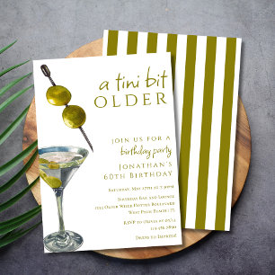 A Tini Bit Older Two Olives Dirty Martini Birthday Invitation