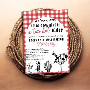 A Tini Bit Older Western Cowgirl Birthday Party Invitation
