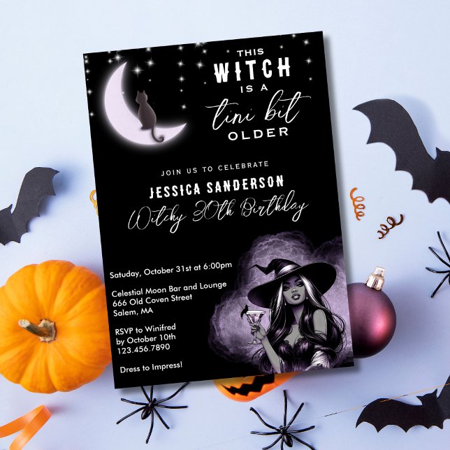 A Tini Bit Older Witch Moon Martini Birthday Party Invitation (Creator Uploaded)