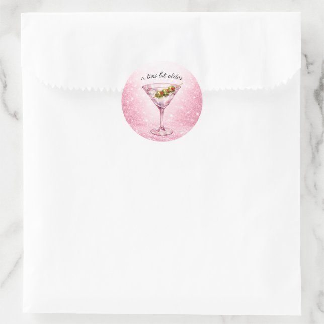 A Tini Bit Older Women’s Birthday Party  Classic Round Sticker (Bag)