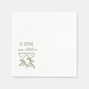 A Tini New Addition Martini Hand Drawn Cocktail Napkin