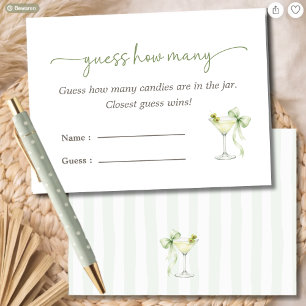 A Tini One Baby Shower Game Guess How Many Card