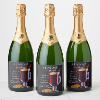 A Tini One Baby Shower Sparkling Wine Label