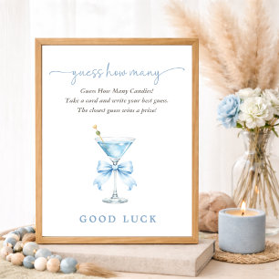 A Tini One Blue Baby Shower Game Guess How Many Poster