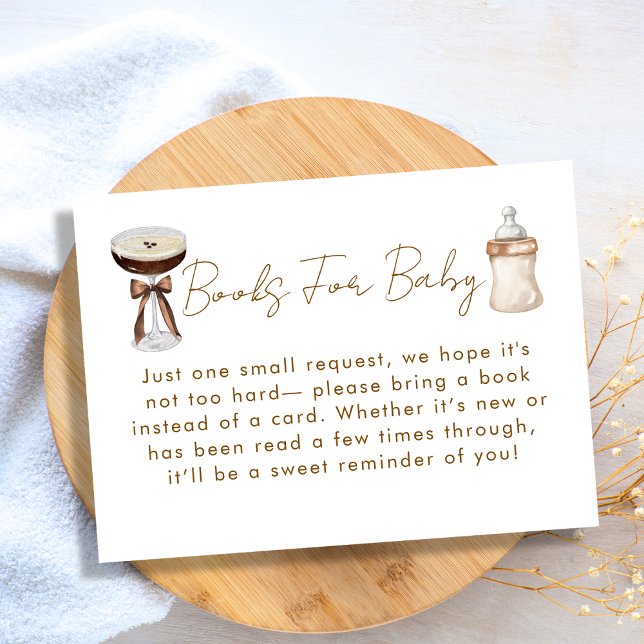A Tini One Espresso Martini Books For Baby Shower Enclosure Card (Creator Uploaded)