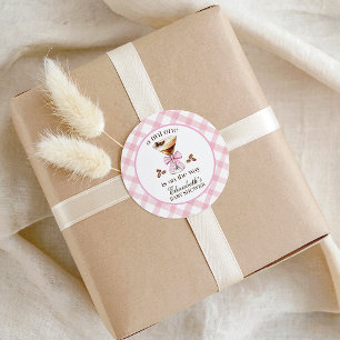 A Tini One Espresso Martini Pink Bow Baby Shower Classic Round Sticker