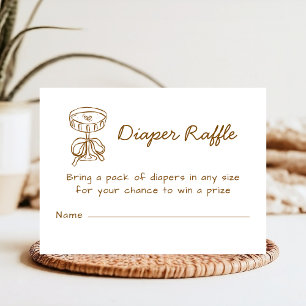 A Tini One Funky Martini Diaper Raffle Baby Shower Enclosure Card