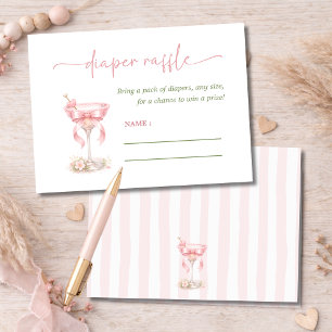 A Tini One Girl Baby Shower Game Diaper Raffle Enclosure Card