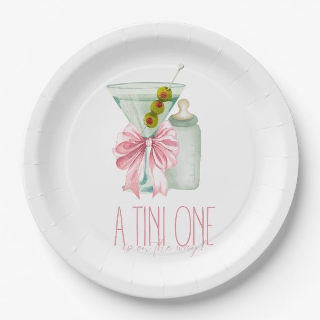 A Tini One Girl Paper Plate (Front)