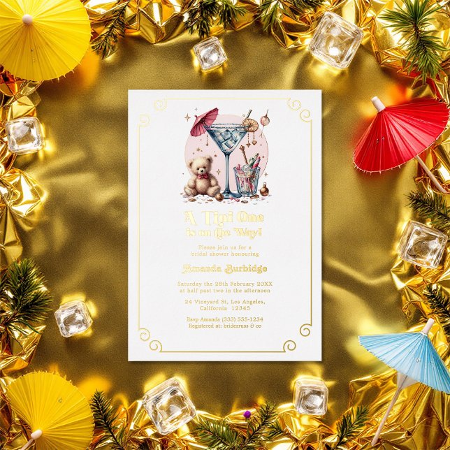 A Tini One Is On The Way Baby Shower (A Tini One Is On The Way Baby Shower Foil Invitation)