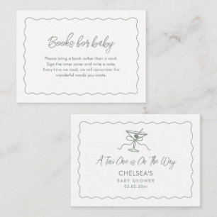 A Tini One Is On The Way Baby Shower Book For Baby Enclosure Card