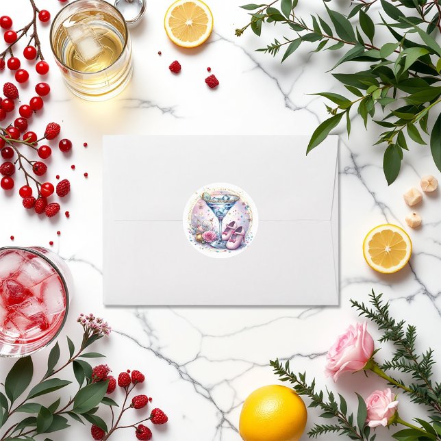 A Tini One Is On The Way Baby Shower Classic Round Sticker ("I Did It!" Fiesta Graduation Party Envelope)