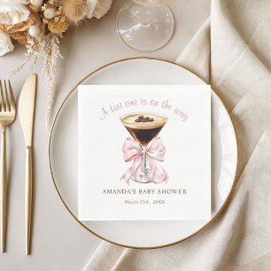 A tini One is on the Way Baby Shower Girl Napkin