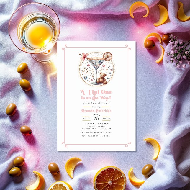 A Tini One Is On The Way Baby Shower Invitation (A Tini One Is On The Way Baby Shower Invitation)