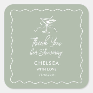 A Tini One Is On The Way Baby Shower Thank You Square Sticker