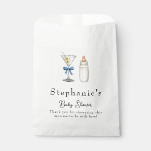 A Tini One Is On The Way Blue Martini Baby Shower Favour Bag