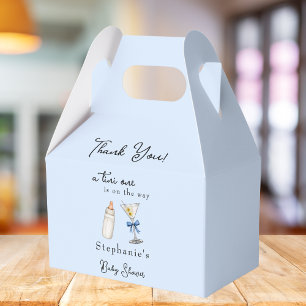 A Tini One Is On The Way Blue Martini Baby Shower Favour Box