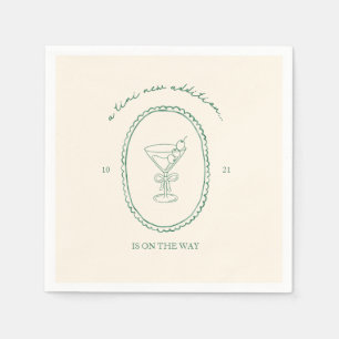 A Tini One Is On the Way Martini Baby Shower  Napkin