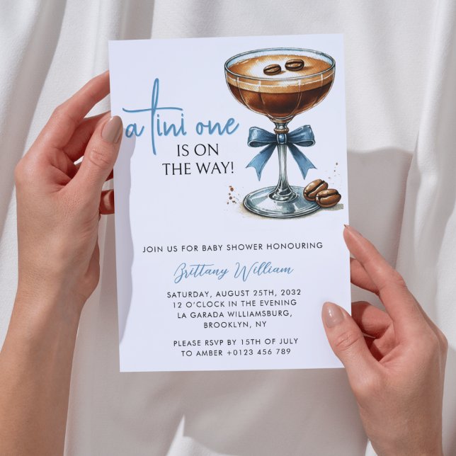 A Tini One Is On The Way Martini Boy Baby Shower Invitation (Creator Uploaded)