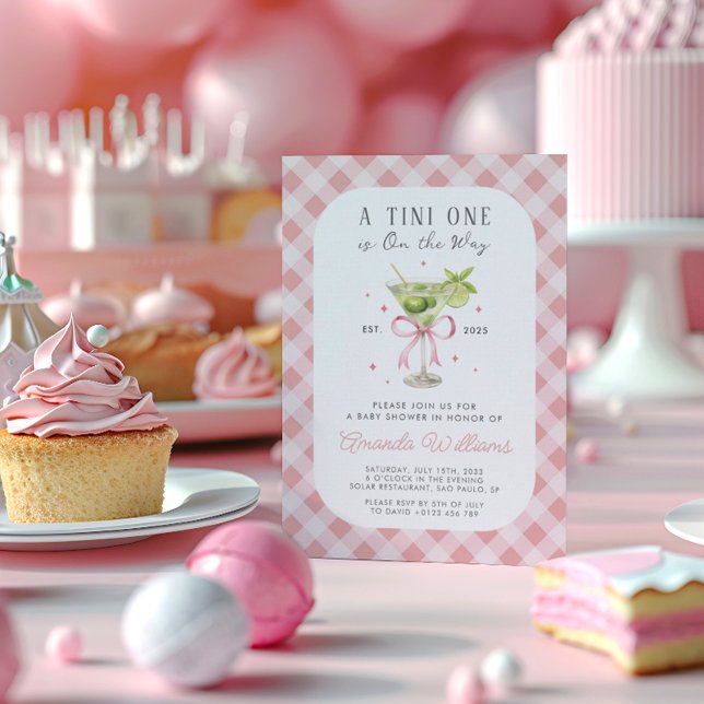 A Tini One is on the way Martini Girl Baby Shower Invitation (Creator Uploaded)