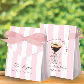 A Tini One Martini Pink Bow Baby Shower Gift Favour Box
