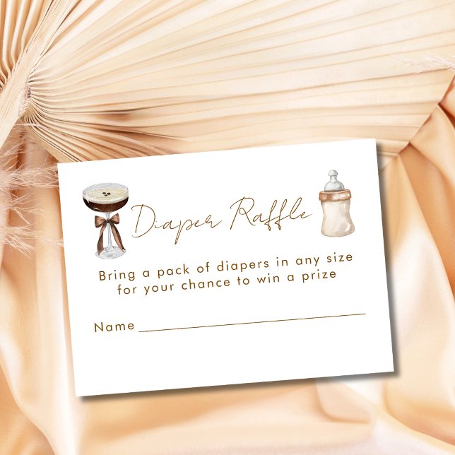 A Tini One Mocha Martini Diaper Raffle Baby Shower Enclosure Card (Creator Uploaded)
