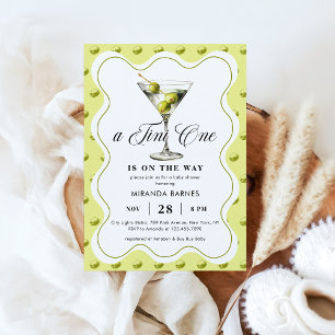 A Tini One Olive Martini Chic Baby Shower Invitation