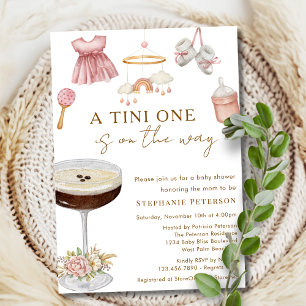 A Tini One On The Way Espresso Martini Baby Shower Invitation