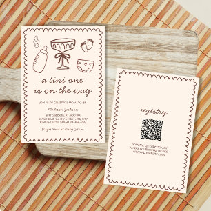 A Tini One On The Way Playful Baby Shower Invitation