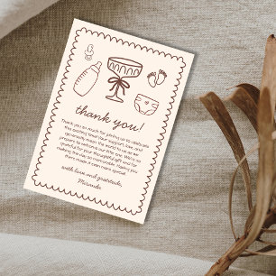 A Tini One On The Way Playful Baby Shower Thank You Card