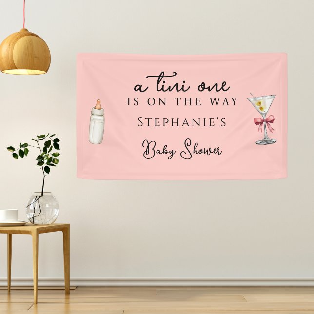A Tini One One The Way Pink Martini Baby Shower  Banner (Creator Uploaded)