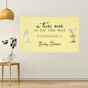 A Tini One One The Way Yellow Martini Baby Shower  Banner