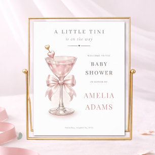 A Tini One Pink Girl Baby Shower Shower Welcome Poster