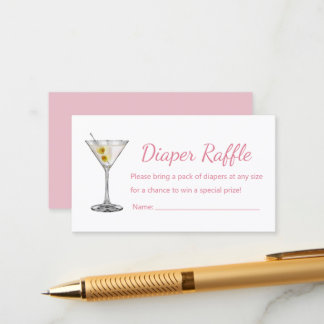 A Tini One Pink Martini Baby Shower Diaper Raffle Enclosure Card
