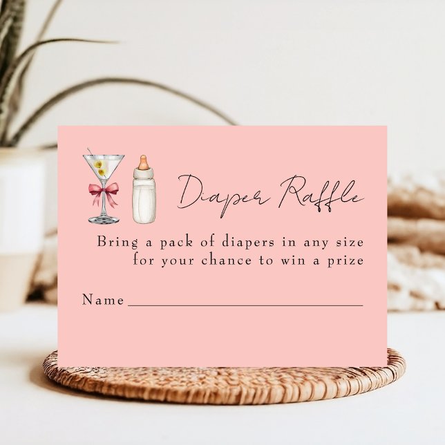 A Tini One Pink Martini Diaper Raffle Baby Shower Enclosure Card (Creator Uploaded)