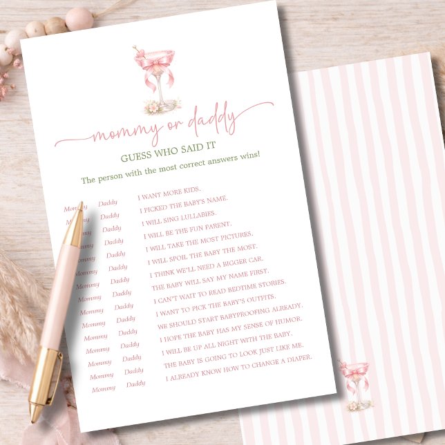 A Tini One Pink Mummy or Daddy Guess Who Said It (Creator Uploaded)