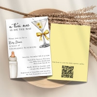 A Tini One Yellow Martini QR Code Baby Shower
