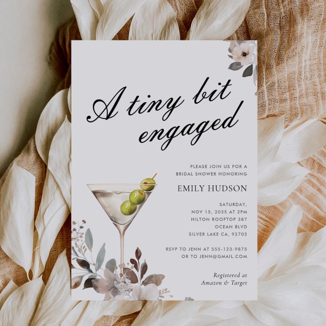 A Tiny Bit Dirty Martini Bridal Shower Invitation (Creator Uploaded)