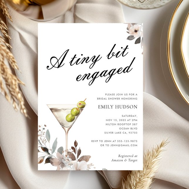 A Tiny Bit Dirty Martini Engagement Party Invitation (Creator Uploaded)