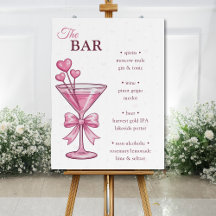 A Tiny Bit Engaged Bar Menu Sign Pink Martini 