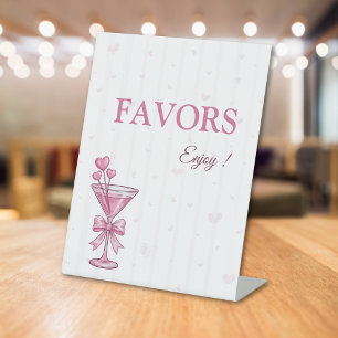 A Tiny Bit Engaged Favor Sign Pink Martini