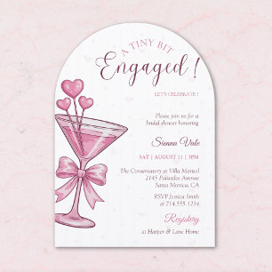 A Tiny Bit Engaged Pink Martini Bridal Shower Invitation