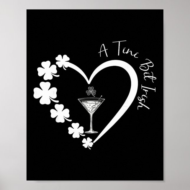A Tiny Bit Irish Lucky Irish Girls Tail St Patrick Poster (Front)