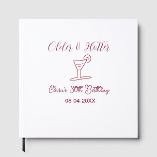 a tiny bit older 30th birthday glass brown trendy guest book