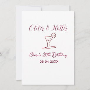 a tiny bit older 30th birthday glass brown trendy invitation