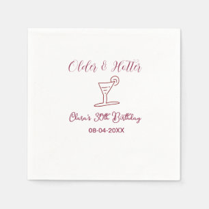 a tiny bit older 30th birthday glass brown trendy napkin