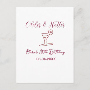a tiny bit older 30th birthday glass brown trendy postcard