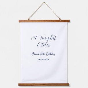 a tiny bit older 30th birthday navy blue trendy mo hanging tapestry